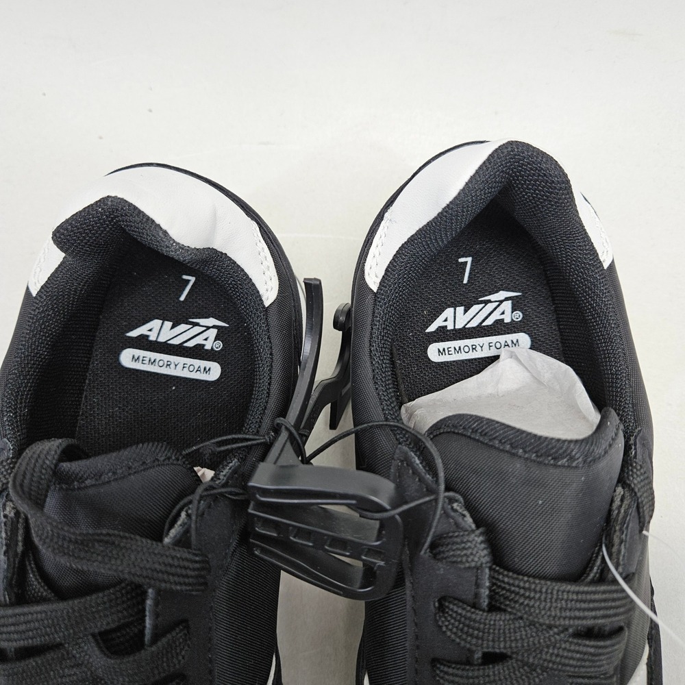Avia Retro Jogger Black White Memory Foam Sneakers WMAV21JT001 Womens 7 NEW - Picture 8 of 15